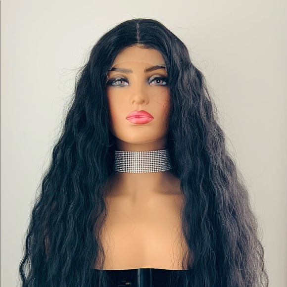 Gorgeous 36” Long Black Premium Fiber Lace Front Wig for Daily Wear or Events - Picture 11 of 14